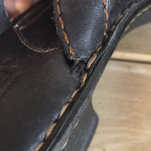 BORN Enga dark brown front woven block heel sling back sandals size 8 - Picture 8 of 10